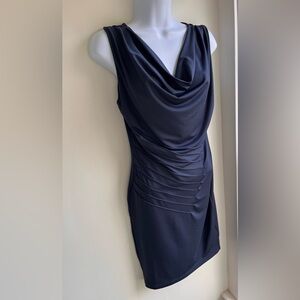 VENUS Navy Cowl Neck Mini Dress